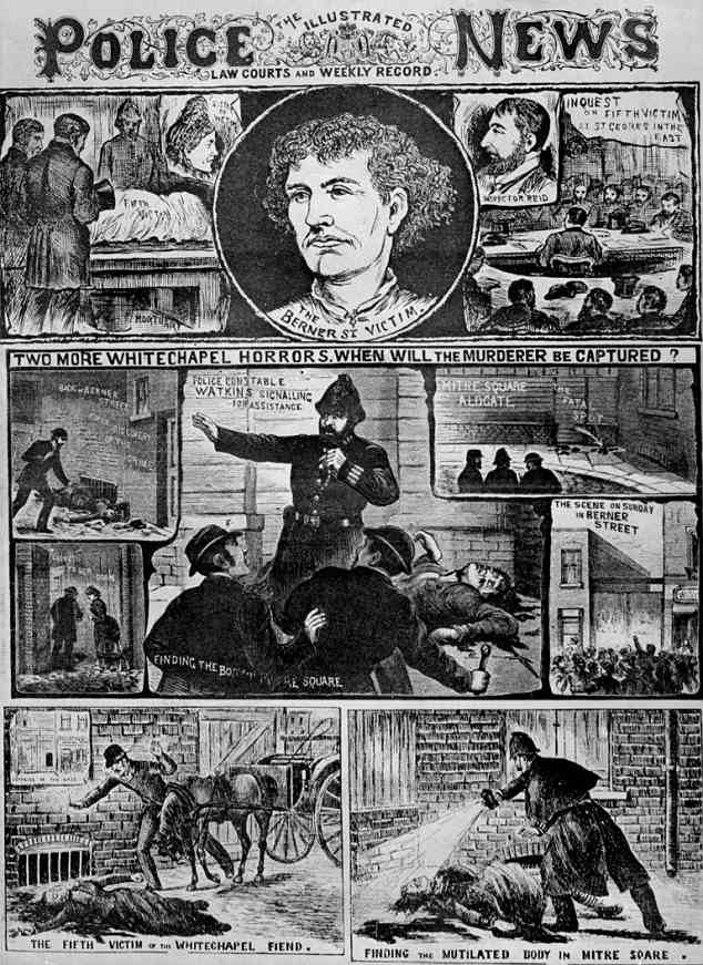 A page from the Illustrated Police News page covering the the murders of Jack the Ripper