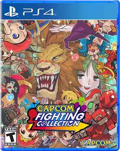 Die PlayStation 4-Verpackungskunst von Capcom Fighting Collection zeigt den Red Earth-Charakter Leo, der prominent zu sehen ist  