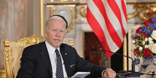 Präsident Biden nimmt am 23. Mai 2022 am japanisch-amerikanischen Gipfeltreffen im staatlichen Gästehaus des Akasaka-Palastes in Tokio, Japan, teil.