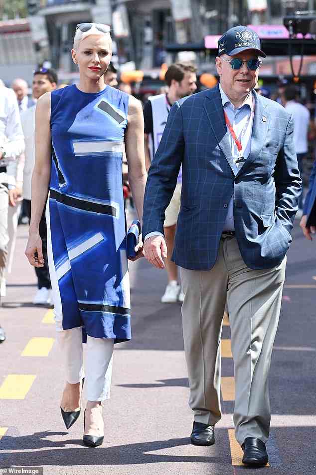 Princess Charlene of Monaco has continued her return to public life today as she joined her husband Prince Albert at the F1 in Monte Carlo.