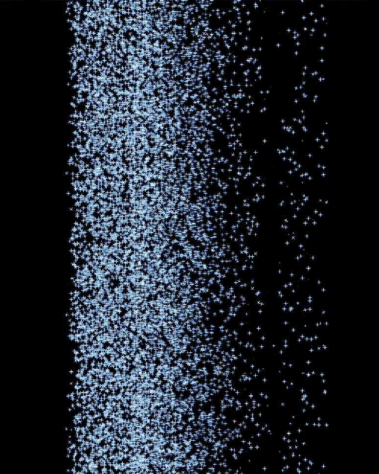 Ein GIF zeigt einen Datenstrom, der sich zu einem Porträt von Peter Thiel materialisiert.