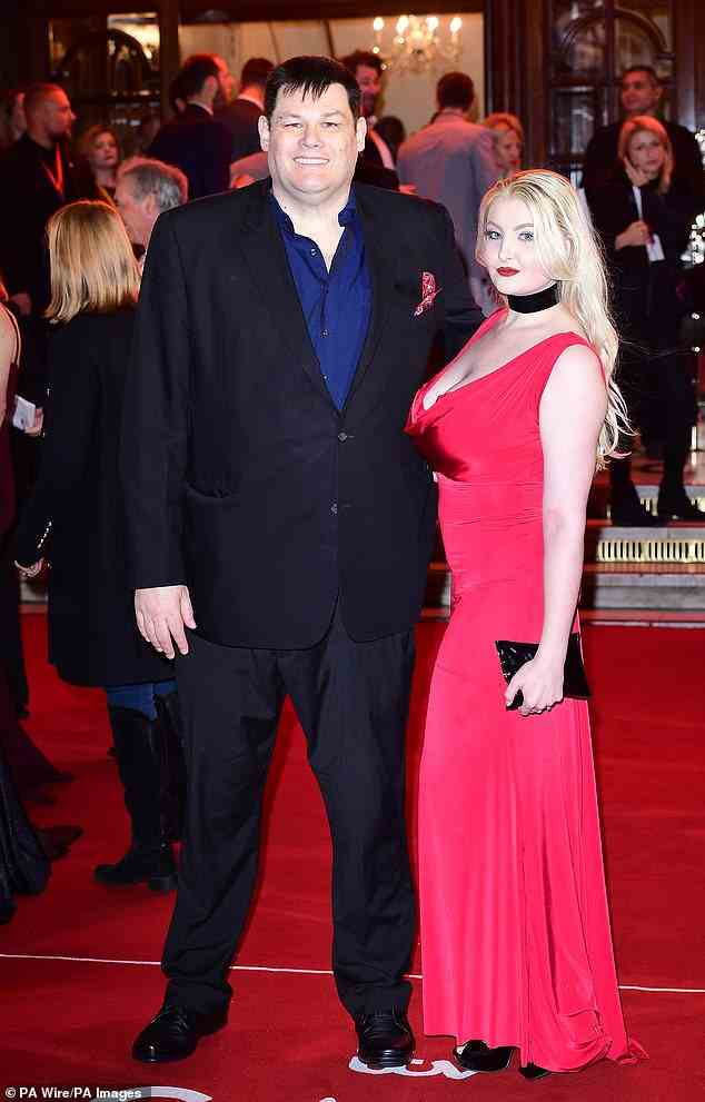 Mark Labett met his wife, a nurse 27 years his junior, on Facebook in 2013 (Pictured) Mark Labbett and wife Katie Labbett attending the ITV Gala held at the London Palladium in 2017