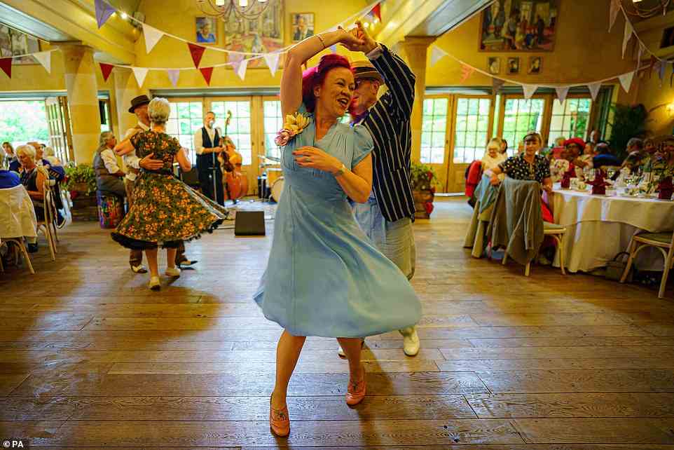 Guests seemed enchanted by the swing dancers who had come to entertain at the dancing tea yesterday