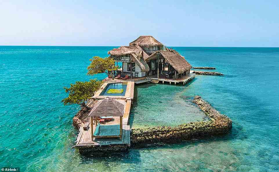 Atoll-iday of a lifetime: This four-bedroom Airbnb abode is built in a 'tropical style that combines with the beautiful landscape', says the listing