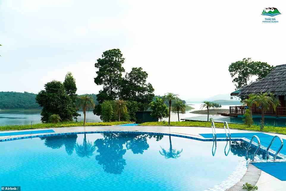 The property is located on an island on the 'pristine' Thac Ba hydroelectric lake in Yen Bai province, around 90 miles north-west of Hanoi