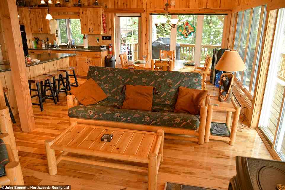 Red Pine Island sleeps six, has a 'well-equipped kitchen' and costs from £401 per night