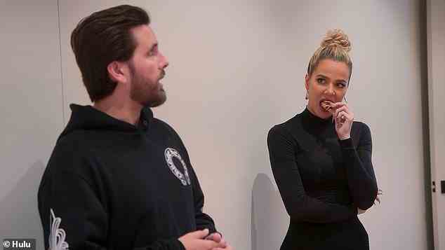 No diet: 'It's my heaven. You know me. I'm not eating on a diet. I work out,' Khloe says while taking a bite from a fig newton