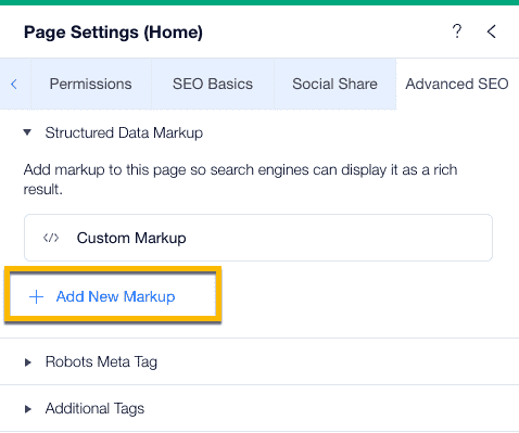 Adding multiple markups in Wix Editor