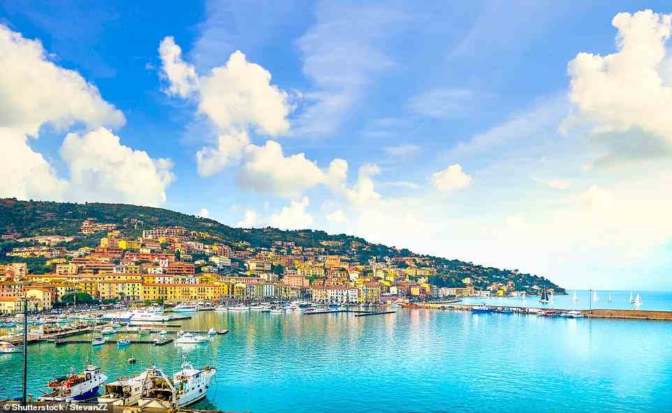 Porto Santo Stefano, pictured, is one of two main towns on the Monte Argentario peninsula and is dominated by a magnificent fort