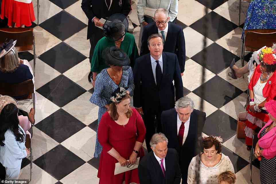 Theresa May, Philip May, Samantha Cameron, David Cameron, Sarah Brown, Gordon Brown, Tony Blair and Cherie Blair today