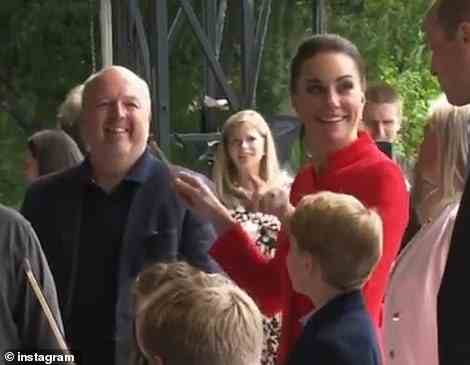 And it wasn't just fun for the kids! Kate also tried her hand at conducting during the engagement today much to the amusement of her children