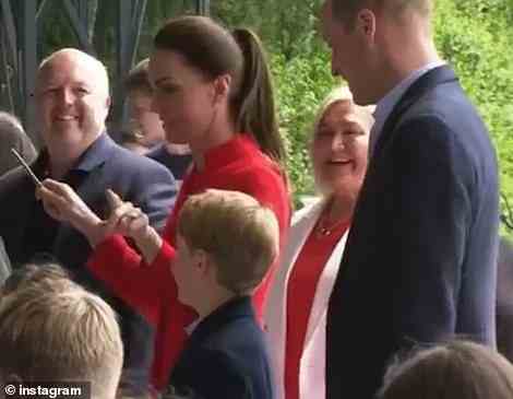 And it wasn't just fun for the kids! Kate also tried her hand at conducting during the engagement today much to the amusement of her children