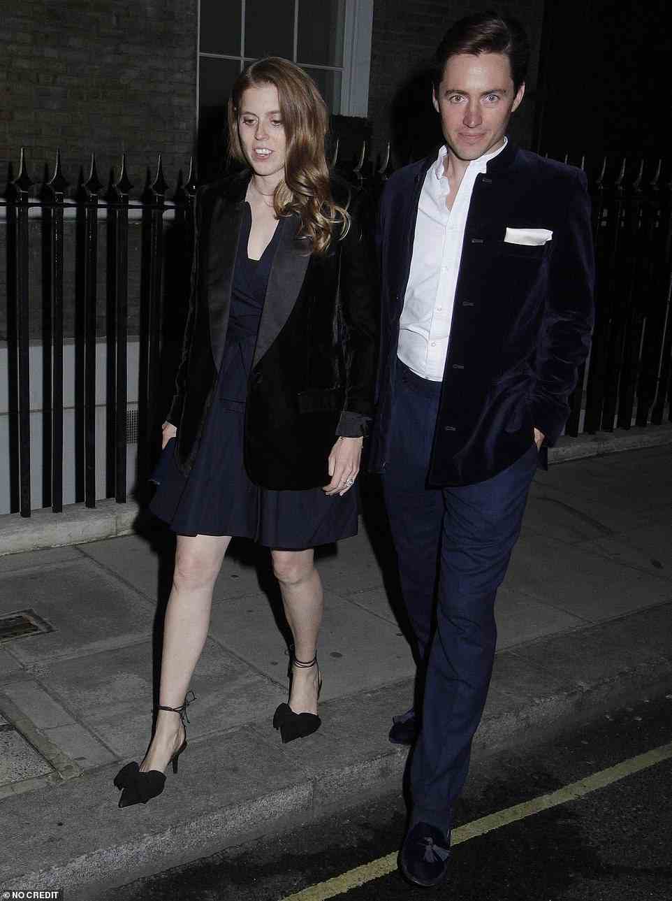 Princess Beatrice and husband Edoardo went to the private member's club Maison Estelle for drinks last night