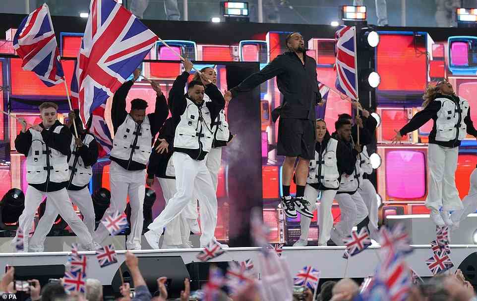 Musical sensational: Next up was Diversity, with Ashley Banjo kicking off the performance with a spoken word segment as the dance troupe paid tribute to The Beatles in their first routine