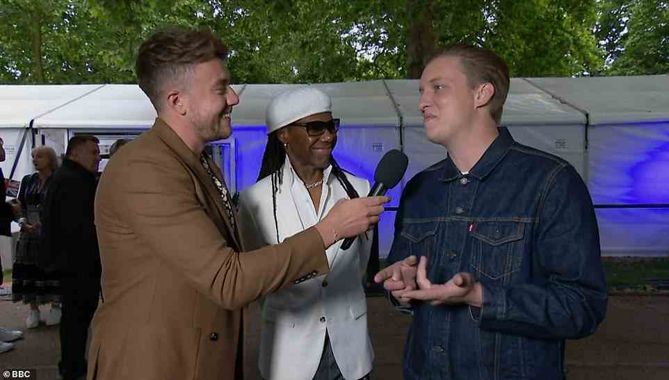 Getting ready: George Ezra also admitted his nerves ahead of taking to the stage for the much-anticipated Jubilee concert