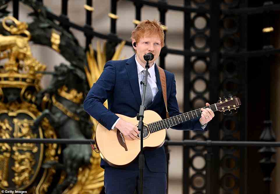 Ed Sheeran performs during the Platinum Pageant on June 5, 2022