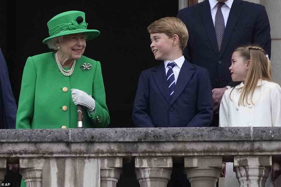 The Queen and Prince George shared a lovely moment on the Buckingham Palace balcony in her surprise appearance
