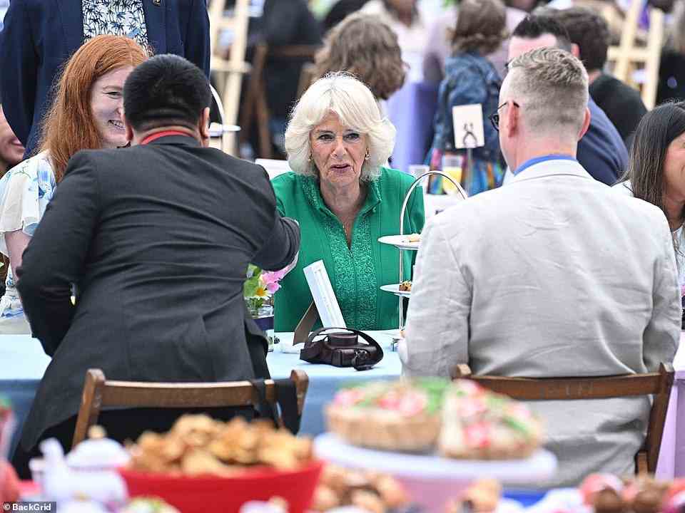 Camilla, Duchess of Cornwall takes her seat at the Big Lunch at the Oval in South London, June 5, 2022