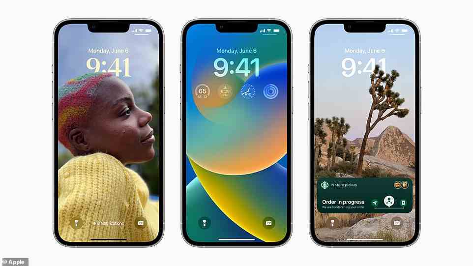 iOS 16 includes a new personalised lock screen experience, with the option for custom widgets, fonts and wallpapers