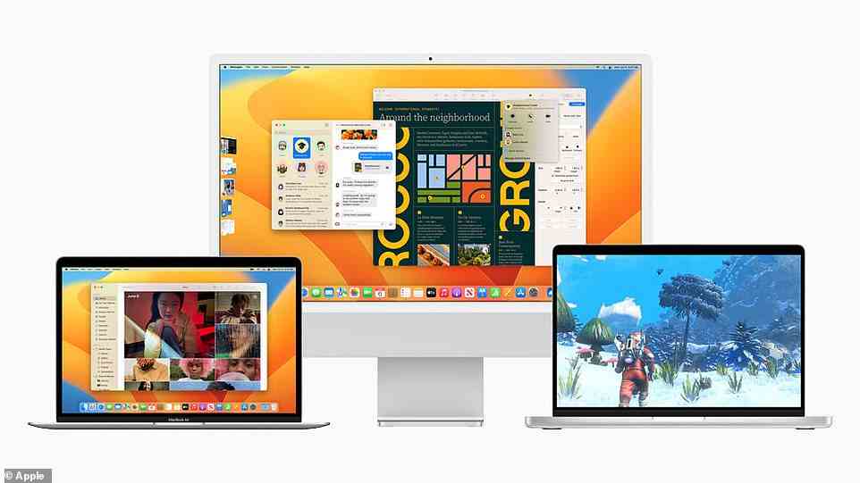 macOS Ventura, the upcoming software update for Macs, was also previewed at the event. The Stage Manager feature will automatically organise apps and windows to ep users concentrate on their work and still see everything in a single glance
