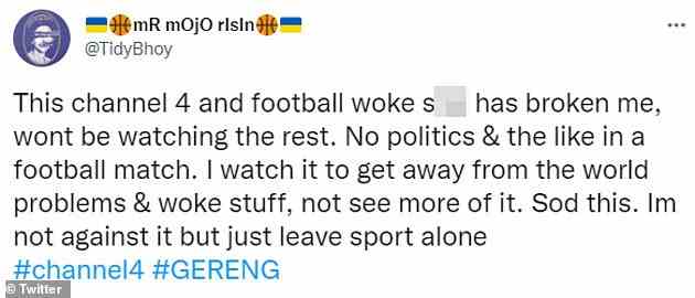 Ein Fan bestand darauf, dass er Fußball schaue, um von den Problemen der Welt wegzukommen