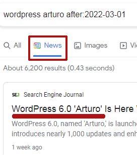 Google News-Suche nach Datumsbereich