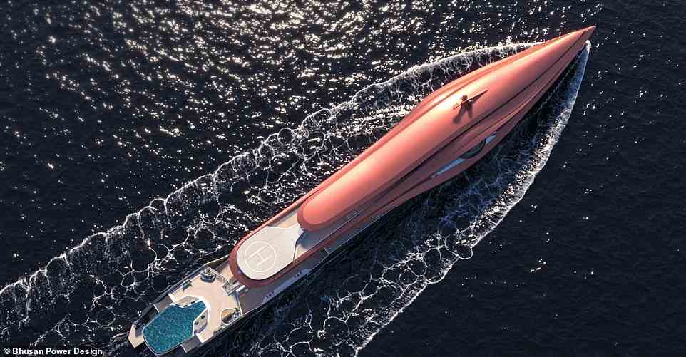 Das indische Yachtdesignunternehmen Bhusan Power Design steht hinter dem Schiff, das 110 m lang und 15,8 m breit ist
