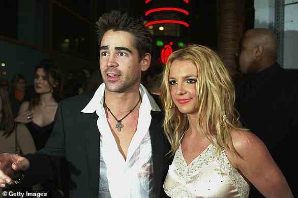 Nothing to see here: Colin Farrell and Britney were seen kissing in 2003 at the premiere of his film The Recruit, but he denied there was anything serious going on between them; seen in 2003