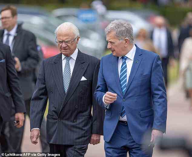 Finland denied that President Niinisto (right) called off a meal with Karl Gustaf (left) due to security concerns, but it will do little to settle jangling nerves around the Baltic Sea