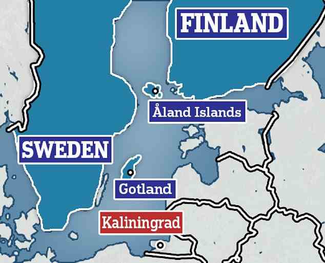 As Putin spoke, Russia launched naval war games in the Baltics from Kaliningrad as Finland's President was due to meet Sweden's King on the Aland Islands - a summit which was cancelled