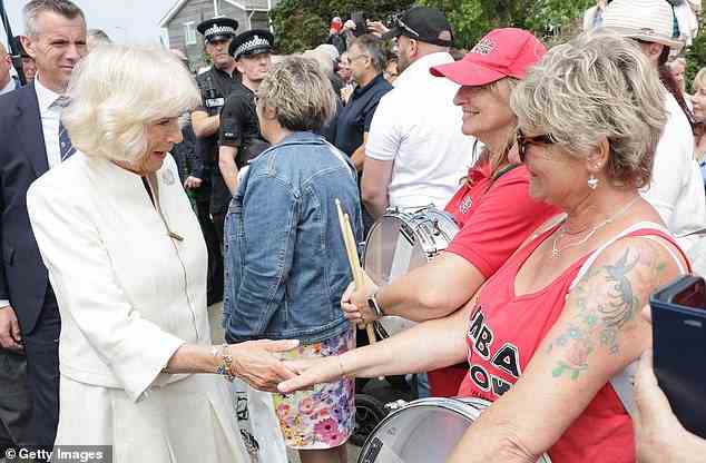 Camilla, Duchess of Cornwall shook hands with well-wishers as she attended the Royal Cornwall Show today