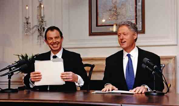 Treffen von Tony Blair mit dem damaligen US-Präsidenten Bill Clinton