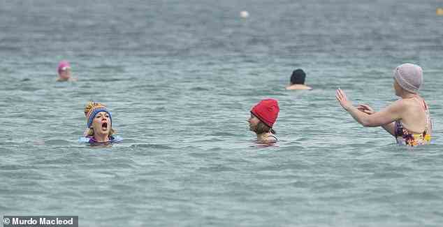 Antonia did sea swimming during the three days, braving the chill with others on the retreat in Scotland