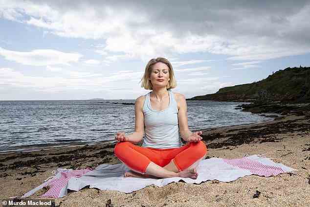 Antonia, seen meditating on the beach, spoke to other attendees of the retreat, who were mainly stressed mothers with busy jobs from all over the UK