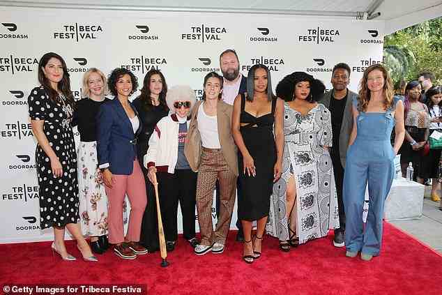 More stars: Cast and crew D'Arcy Carden, Hailey Wierengo, Desta Tedros Reff, Abbi Jacobson, Maybelle Blair, Roberta Colindrez, Will Graham, Chante Adams, Gbemisola Ikumelo, Lea Robinson and Jamie Babbitt attend the 2022 Tribeca Film Fest premiere of A League of Their Own