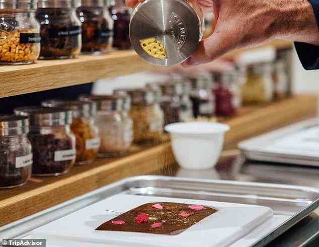 Edinburgh's 'The Chocolatarium Chocolate Tour Experience', pictured, lands third in the UK ranking