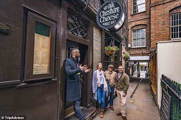 Fifth place in the UK ranking goes to a £25 'Historical Pub Walking Tour of London', guiding travellers around the city's most historic alehouses