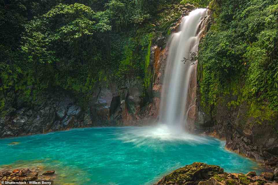 Sian heads to Celeste River, where she sees water 'so phantasmagorically blue it’s like something from a Disney princess film'. Above is the Rio Celeste Waterfall