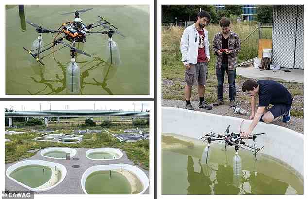 Die Drohne wurde in den Bundeslabors der Empa und auf dem Zürichsee mit Forschern des Wasserforschungsinstituts Eawag in der Schweiz getestet
