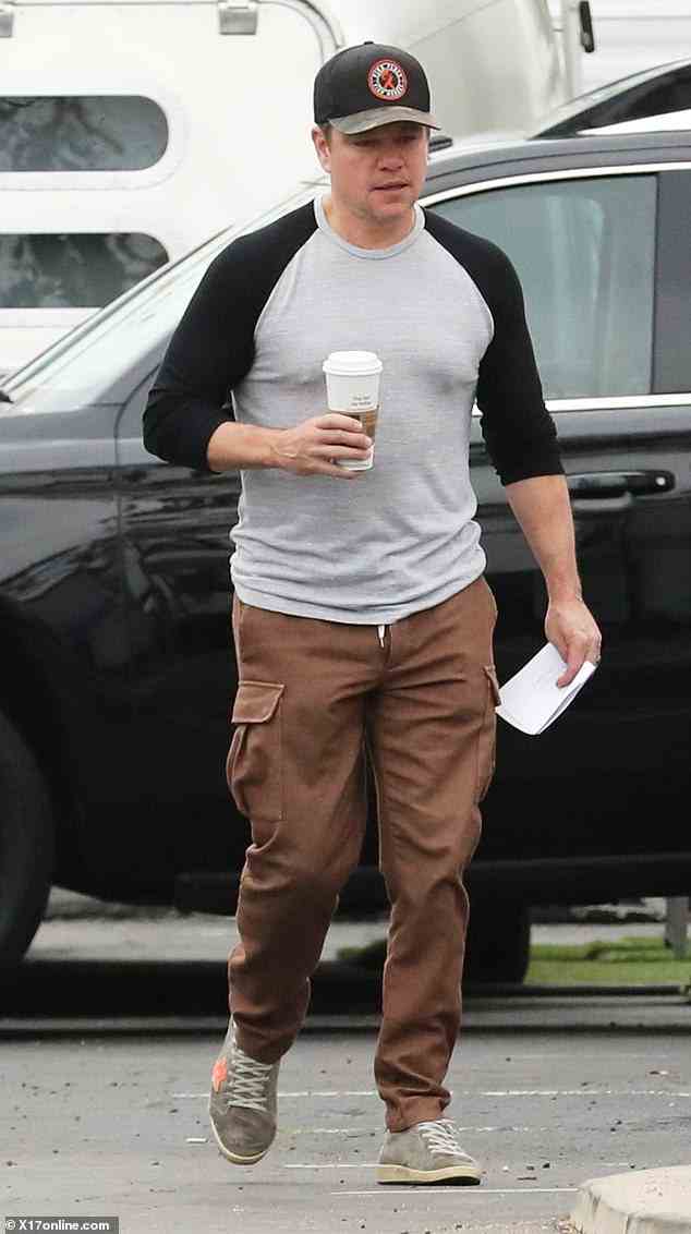 Vorbeischauen: Ebenfalls vor Ort war Afflecks langjähriger Mitarbeiter und enger Freund Matt Damon