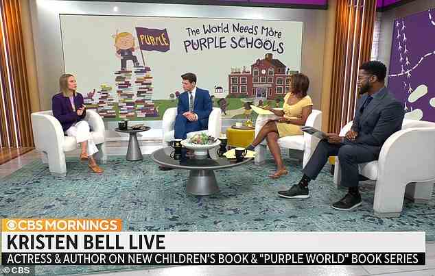 Vielbeschäftigte Arbeiterin: Die Mutter von zwei Kindern hat hart gearbeitet, um für ihr neues Kinderbuch mit dem Titel The World Needs More Purple Schools zu werben
