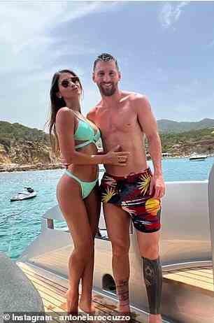Messi mit Ehefrau Antonela