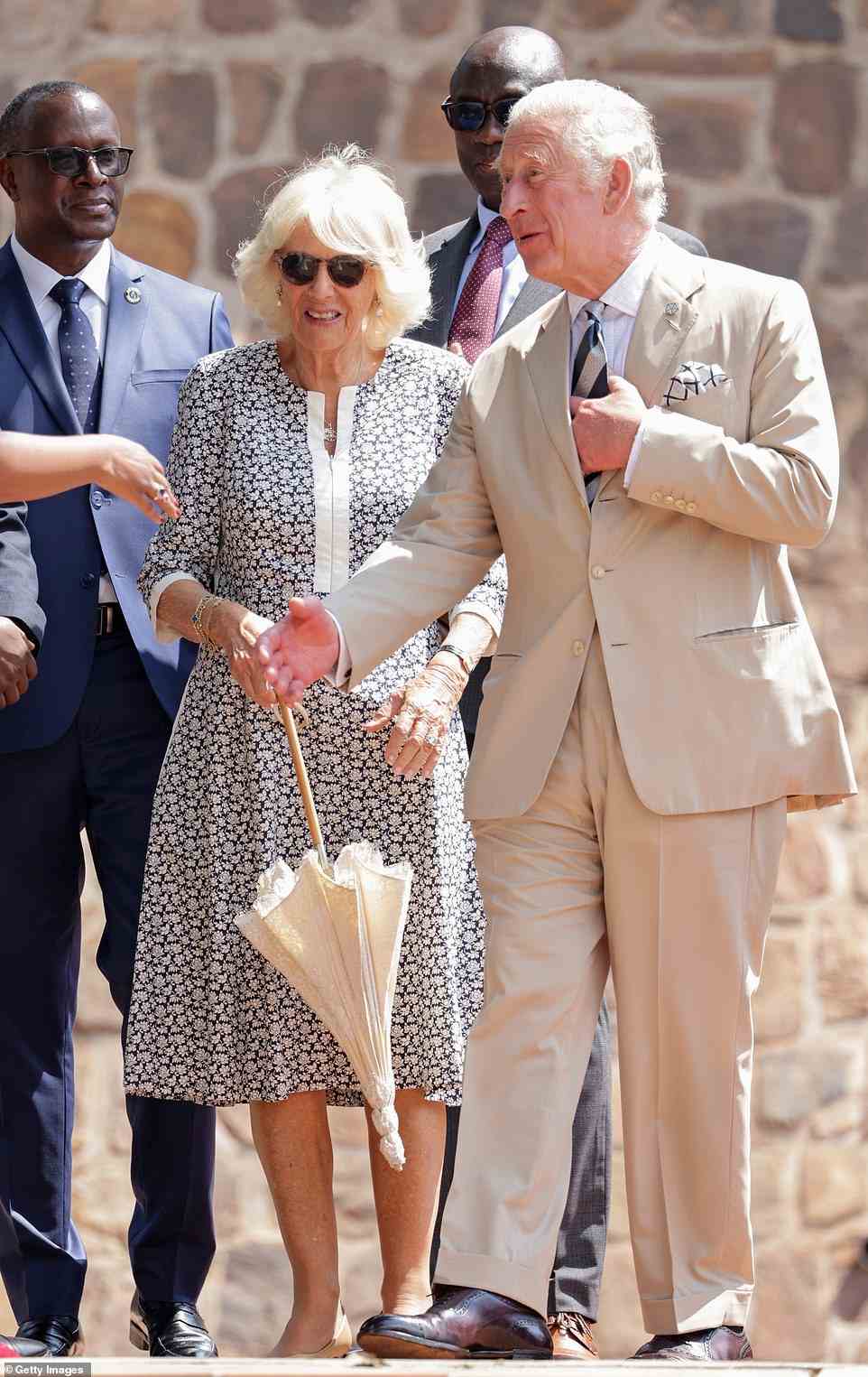 The Prince of Wales and his wife Camilla were welcomed to the engagement by survivors of the mass genocide on Wednesday