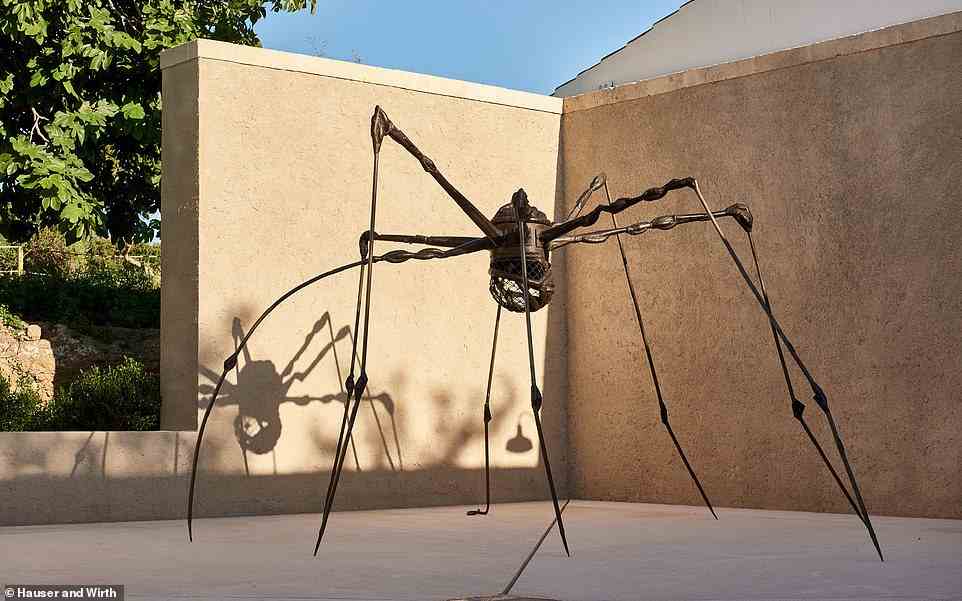 The entrance to the Hauser & Wirth gallery is guarded by one of Louise Bourgeois¿s menacing spider sculptures (above)