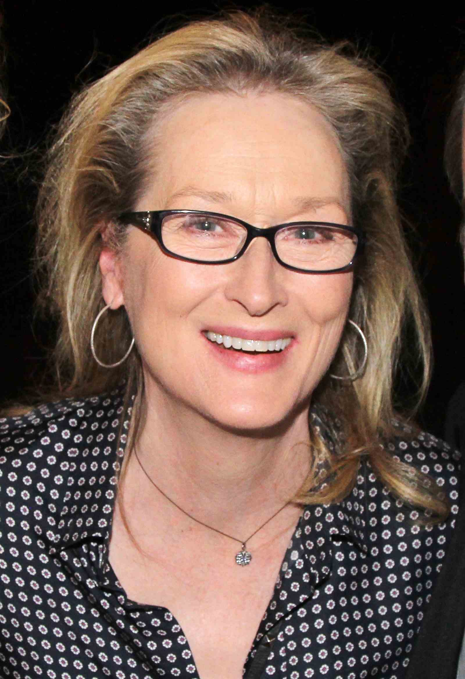 Bild kann Meryl Streep Brillenzubehör Accessoires Menschliche Person Halskette und Schmuck enthalten