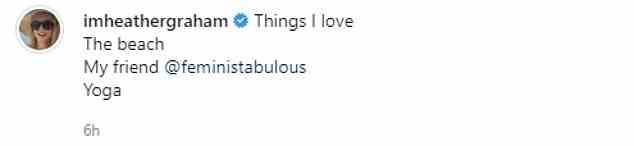Favoriten: Die Boogie Nights-Schauspielerin teilte das Karussell mit ihren 439.000 Instagram-Followern und schrieb eine Liste der Dinge, die sie „liebt“.