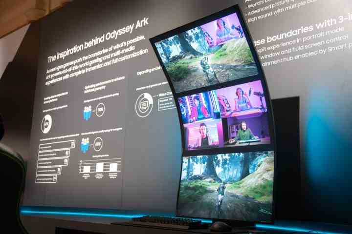 Samsung ARK Gaming-Monitor mit gebogenem Bildschirm.