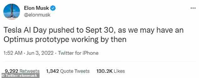 Musk verschob das Datum von Teslas KI-Tag vom 19. August auf den 30. September, um Optimus mehr Zeit für die Vorbereitung zu geben