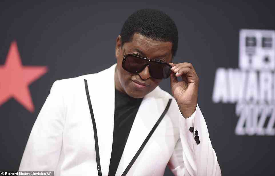 Smooth guy: The legendary singer - born Kenneth Brian Edmonds - finalized his look with a pair of shades