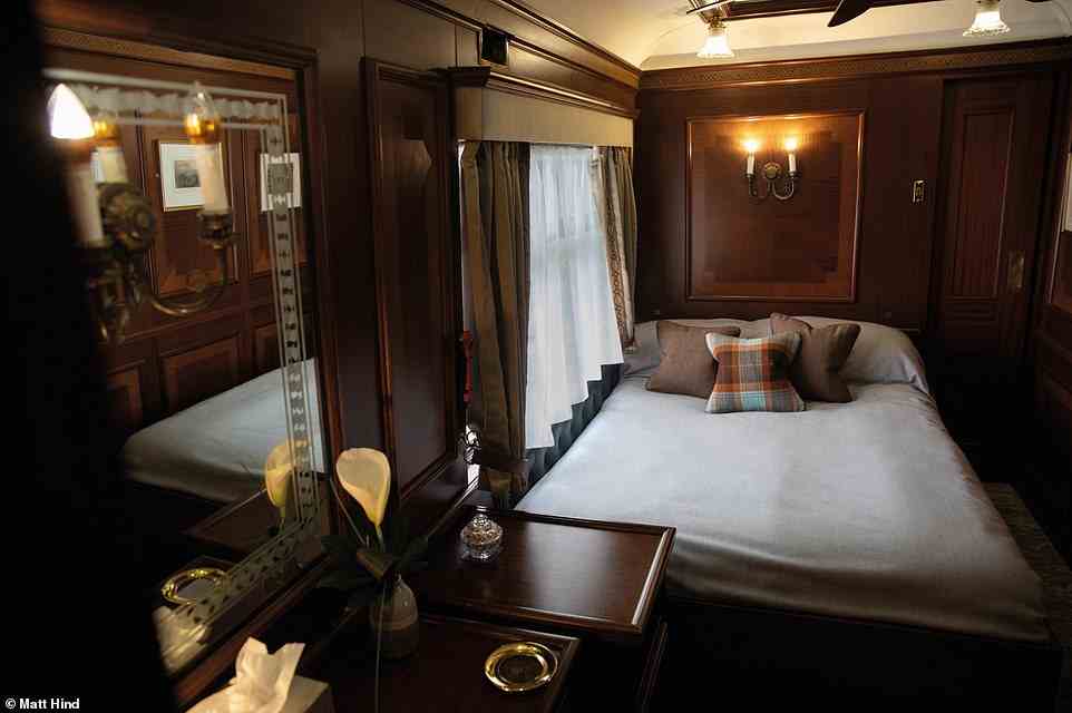 There are four categories of cabins to choose from on the Royal Scotsman - twin, double, single and interconnecting. All of them come with en suites, dressing tables and full-length wardrobes